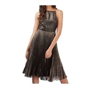 New Topshop animal foil print high neck dress new 4